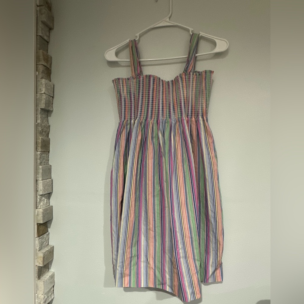 Ralph Lauren Girls’ Multi-Color Stripe Smocked Dress – Size 12